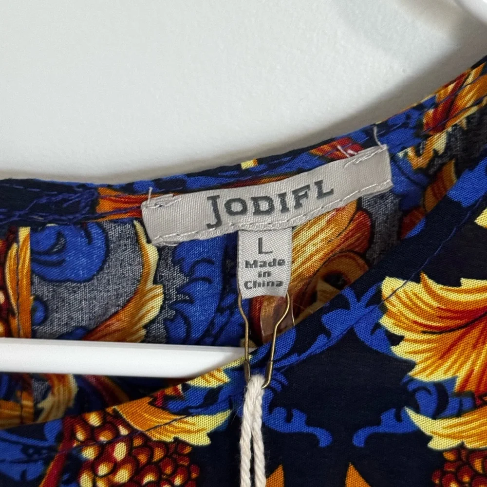 JODIFL “Sarah” Navy Floral Baby Doll Dress - Picture 2 of 10